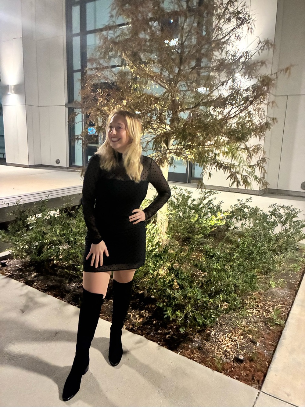 Princess Polly Black Over-the-Knee Suede Boots